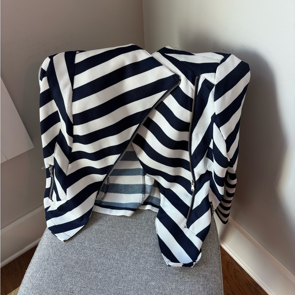 VENUS Navy and White Striped Shirt - Picture 2 of 2